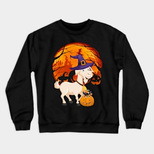 Goat pumpkin witch Crewneck Sweatshirt